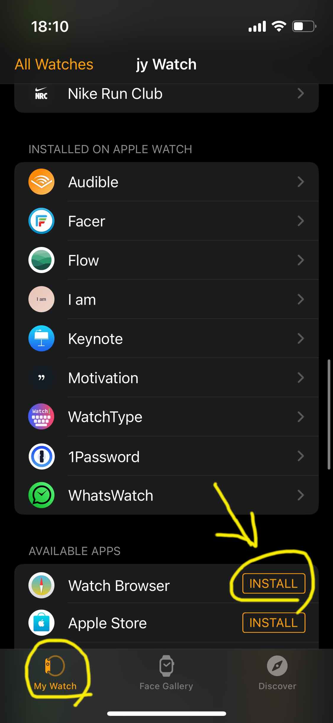 Install watchOS app manually